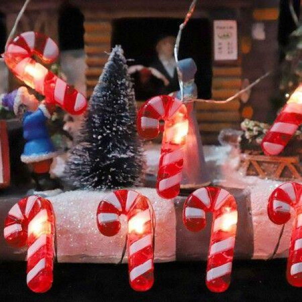 Holiday Candy Cane String Lights 3M 20 LED 3D Plus Twinkle Lights