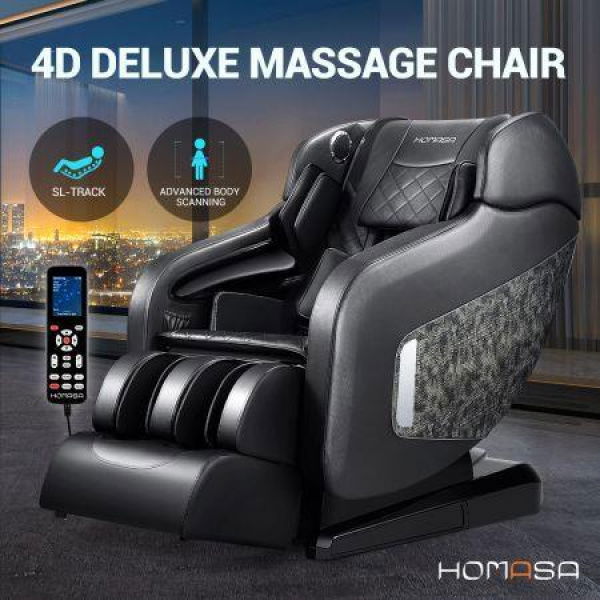 HOMASA 4D Electric Massage Recliner Chair Zero Gravity Massager Grey