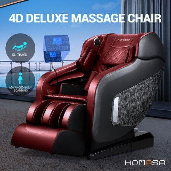 HOMASA 4D Massage Chair Zero Gravity Recliner Electric Massager Full Body Red