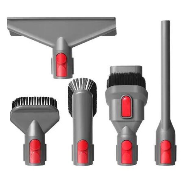 Home Cleaning Kit for Dyson V15 V11 V10 V7 V8-5-Piece Set | Flexible Extension Hose, Mattress Tool, Stiff Brush, Soft Bristle Attachment, Crevice Tool