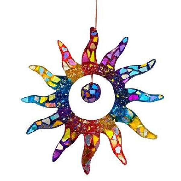 Home Decor Rainbow Stained Glass Suncatcher Rainbow Sun Pendant Garden Living Room