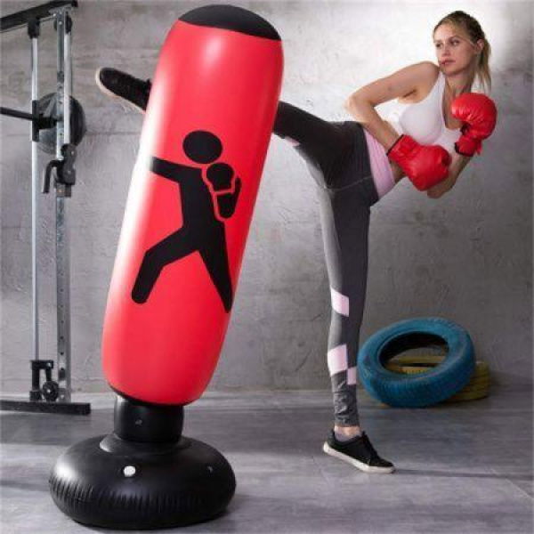 Home Fitness Inflatable Punching Bag With Foot Pump 1.6m. Get One Free Foot Pump.