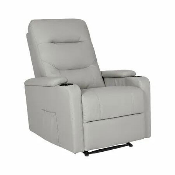 Home Recliner Chair - PU Leather Sofa Lounge Armchair DAKOTA GREY