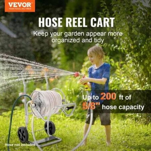 Hose Reel Cart 200ft. Heavy Duty Garden Water Yard Planting w/ Wheels