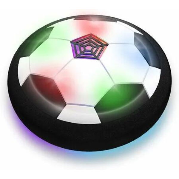 Hover Football Indoor Soccer Ball Flashing Colour LED Lights Battery Operated Air Floating Disc Soft Foam Bumpers Kids Fun Toy