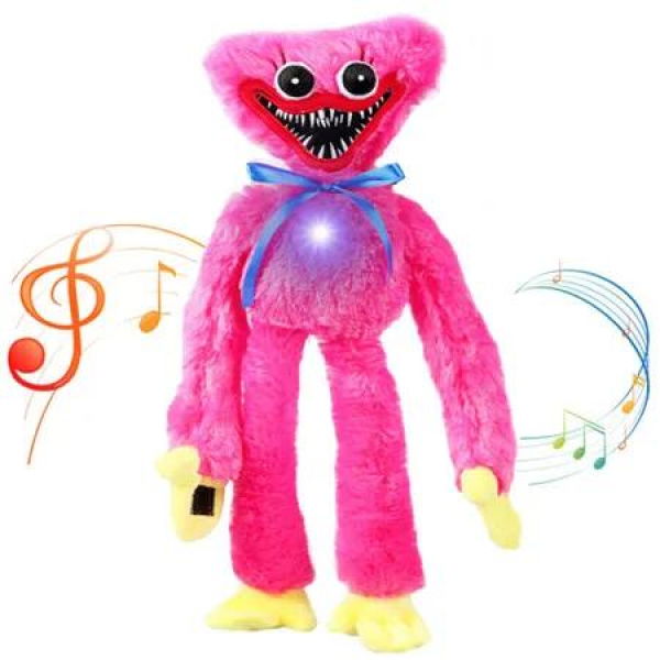 Huggy Wuggy Plush Glowing Singing 40cm Poppy Playtime Monster Horror Doll Spooky Cuddly Toy Gifts Kids Fun Collectible Red