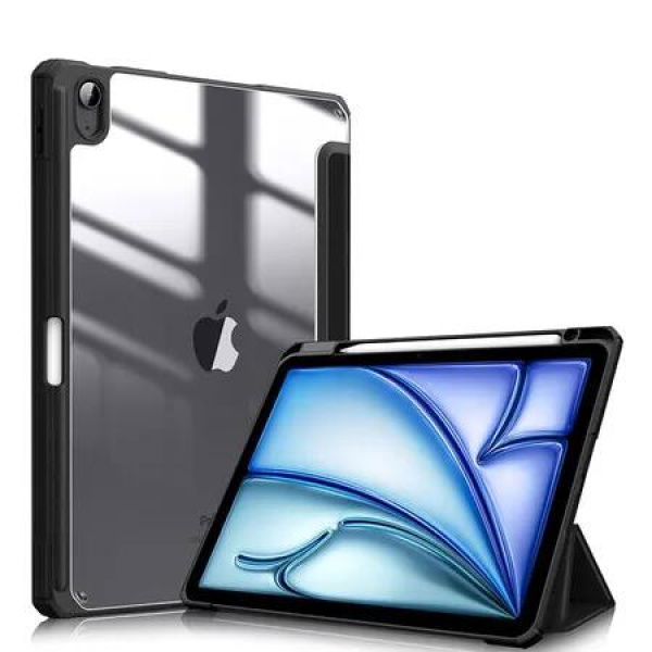 Hybrid Slim Case for iPad Air 11 inch M3 (2025) / M2 (2024), iPad Air 5th (2022) / 4th Generation (2020) 10.9 Inch, Black