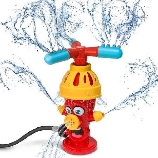 Hydrant Sprinkler for Kids with Roating Spray Nozzles Water Sprinkler for Toddlers Ages 3+ Kids Sprinkler for Yard Summer