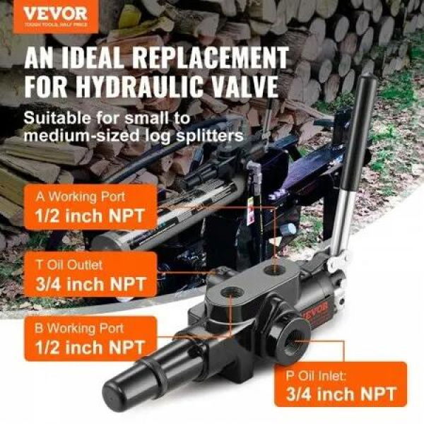 Hydraulic Valve 1 Spool 25GPM Hydraulic Directional Control Valve 3626 PSI