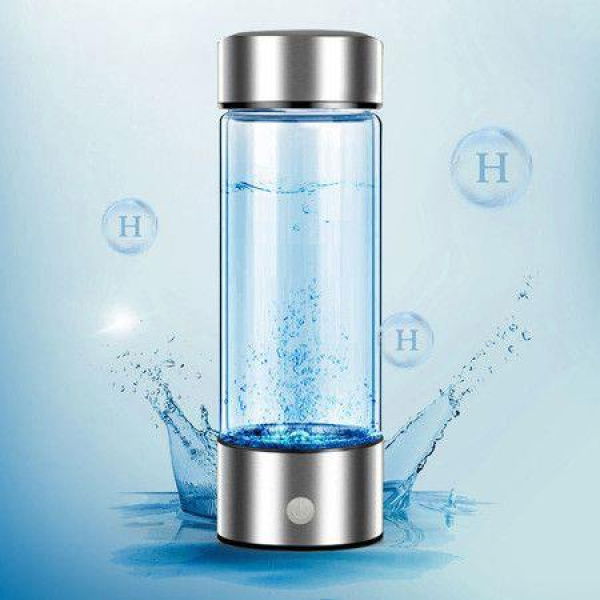 Hydrogen Water Bottle,Portable Hydrogen Water Bottle Generator,Ion Water Bottle Improve Water Quality in 3 Minutes,Water Ionizer Machin (Silver)