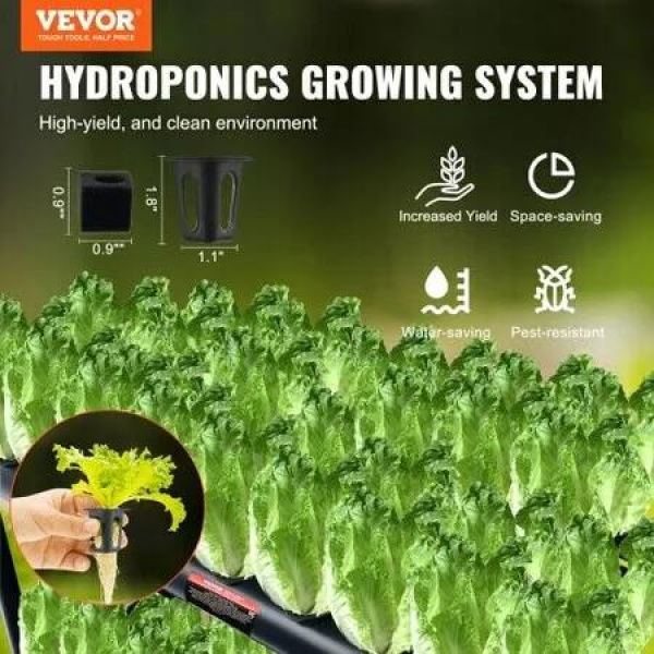 Hydroponics Growing System, 72 Sites 2 Layers, Dark Grey PVC Pipes Hydroponic Grow Kit with Water Pump, Timer, Baskets and Sponges for Fruits, Vegetables, Herb