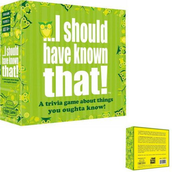 I Should Have Known That! Trivia Game. Green Playing Card Game.