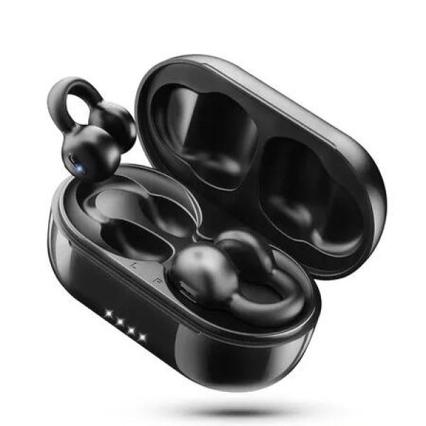 I20 Clip on Open Ear Earbud Bone Not Conduction Wireless Bluetooth Headphones with mic Noise Cancelling Waterproof for Sports,Cycling,Driving,Running (Black)