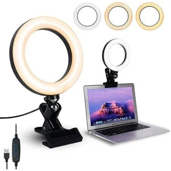 Illuminate Your Virtual Meetings - Video Conference Ring Light with Clamp Mount for Perfect Lighting