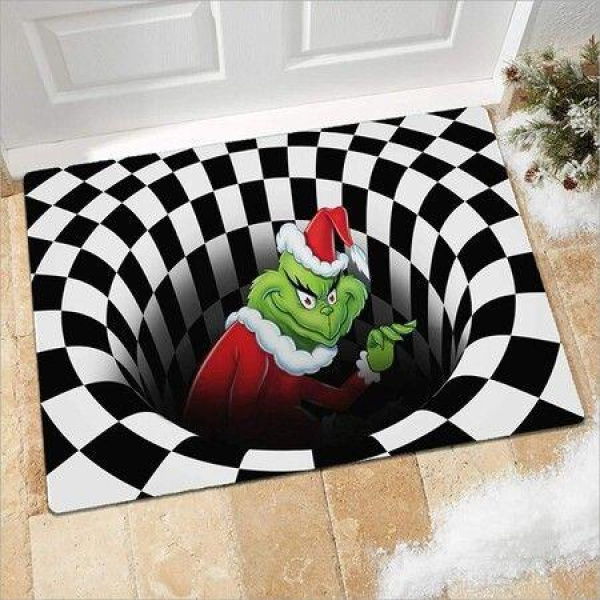 Illusion 3D Visual Illusion Halloween Decoration Non-Slip Door Mat Black 16