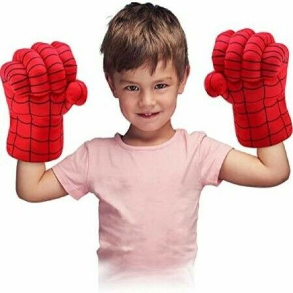 Incredible Smash Fists Punching Gloves Plush Hands Stuffed Pillow Handwear Kids Cosplay Costumes Gloves Superhero Toys For Boys Toddlers Birthday Halloween Christmas Xmas Gifts Red