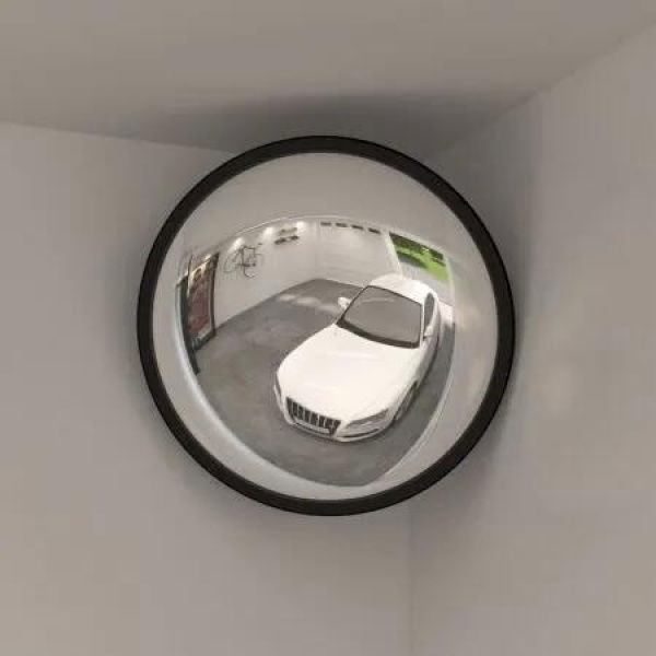 Indoor Convex Traffic Mirror Black Ã˜40 cm Acrylic