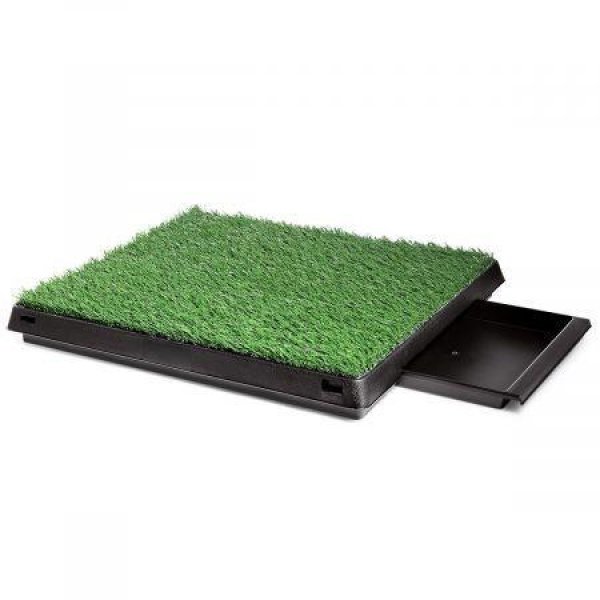 Indoor Pet Toilet Training Dog Potty Pad Grass Mat With Removable Waste Tray Easy To Clean.