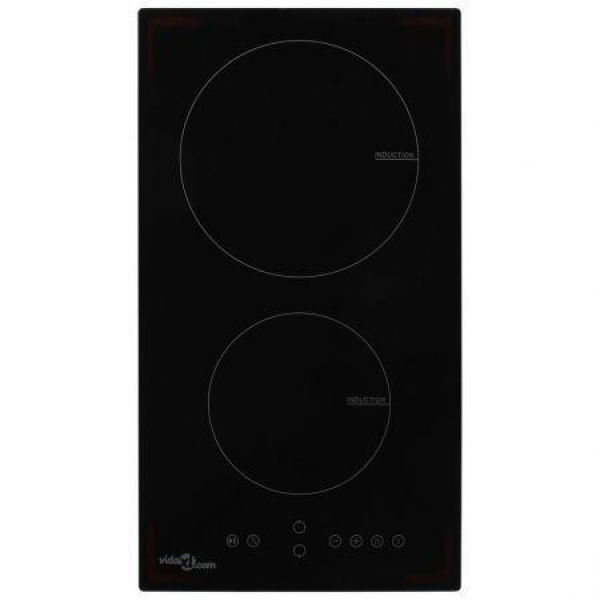 Induction Hob with 2 Burners Touch Control Glass 3500 W