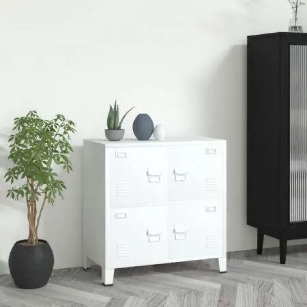 Industrial Storage Chest White 75x40x80 cm Steel