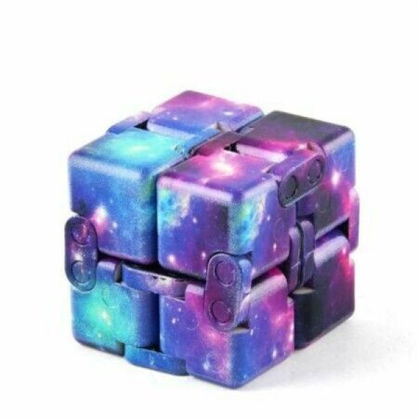 Infinity Cube Fidget Toy Fidget Blocks For Stress And Anxiety Relief Mini Preschool Toys Col. Starry Sky.