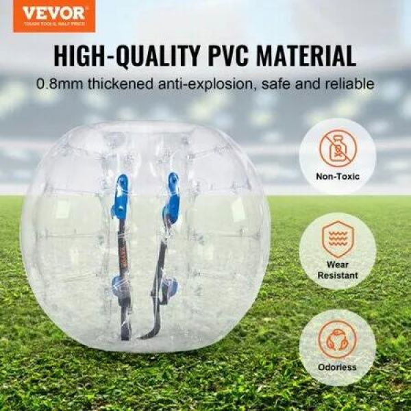 Inflatable Bumper Ball 1-Pack 4FT/1.2M Body Sumo Zorb Balls for Teen & 0.8mm Thick PVC Human Hamster Bubble Balls for Outdoor Team Gaming