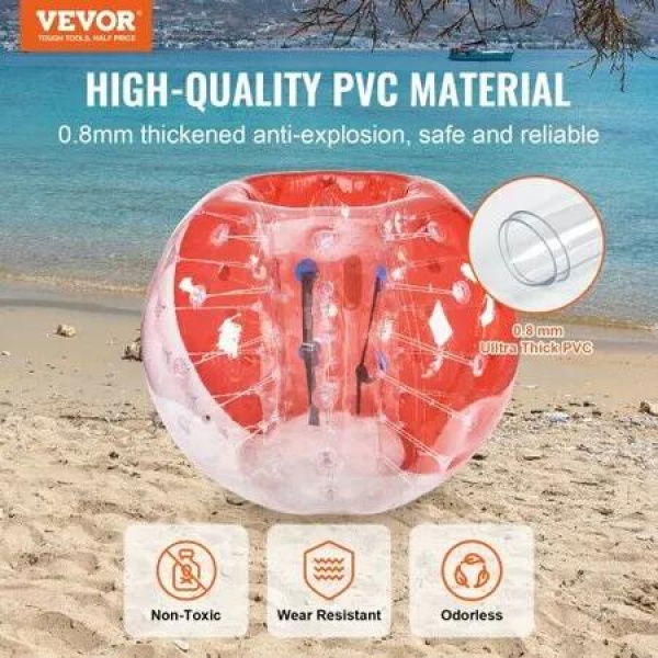 Inflatable Bumper Ball 1-Pack 5FT/1.5M Body Sumo Zorb Balls for Teen & 0.8mm Thick PVC Human Hamster Bubble Balls Play Bumper Bopper Toys