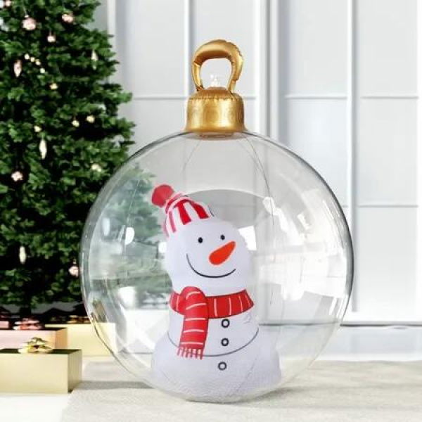 Inflatable Christmas Ball,PVC Inflatable Decorated Ball,Christmas Outdoor Indoor Decorations,Christmas 3D Decorative Ball,Snowman