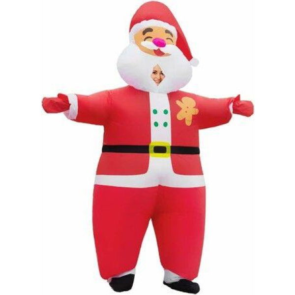 Inflatable Christmas Santa Claus Costume Xmas Plus Size Inflatable Festive Suit Blow Up for Adult Christmas Party Parade