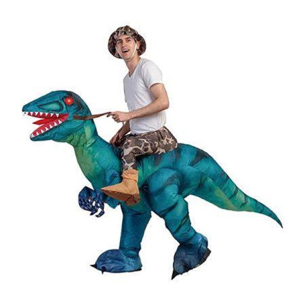 Inflatable Costume For Adults Halloween Costumes Blue Dinosaur Rider Blow Up Costume Unisex Godzilla Toy