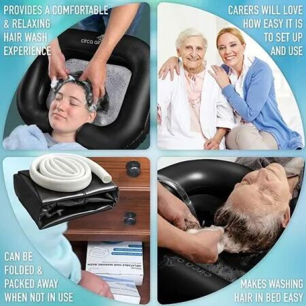 Inflatable Hair Washing Basin for Bedridden Patients: Portable Shampoo Bowl for Home Use