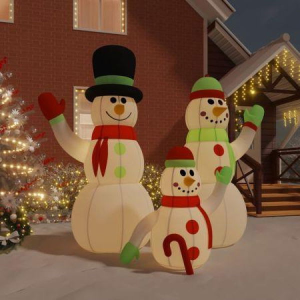 Inflatable Snowman Family With LEDs 360 Cm