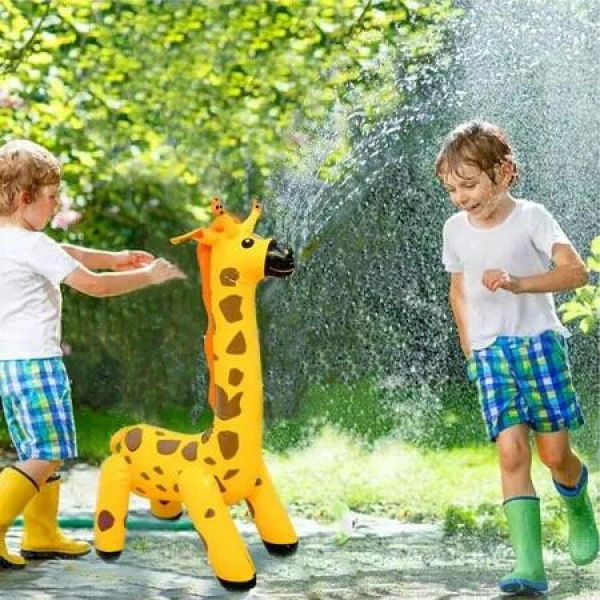Inflatable Sprinkler Water Spray Giraffe Toy PVC Sand And Water Toy Outdoor Toys For Boys Girls Family Home Party Decoration Supplies
