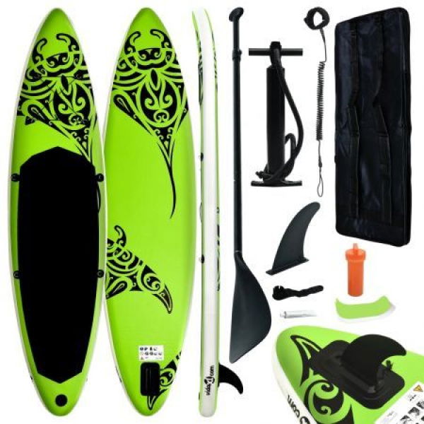 Inflatable Stand Up Paddleboard Set 320x76x15 Cm Green