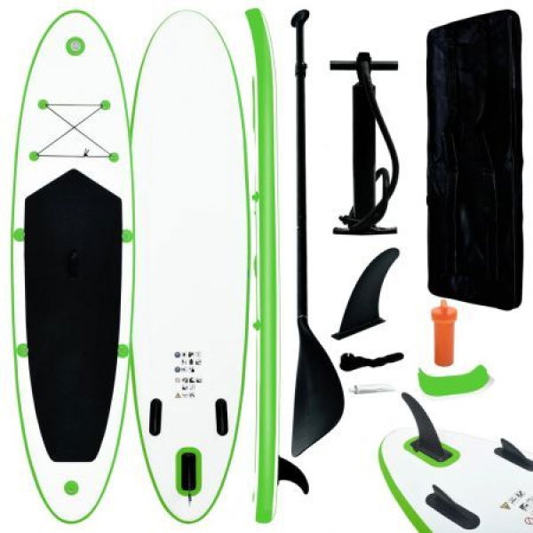 Inflatable Stand Up Paddleboard Set Green And White