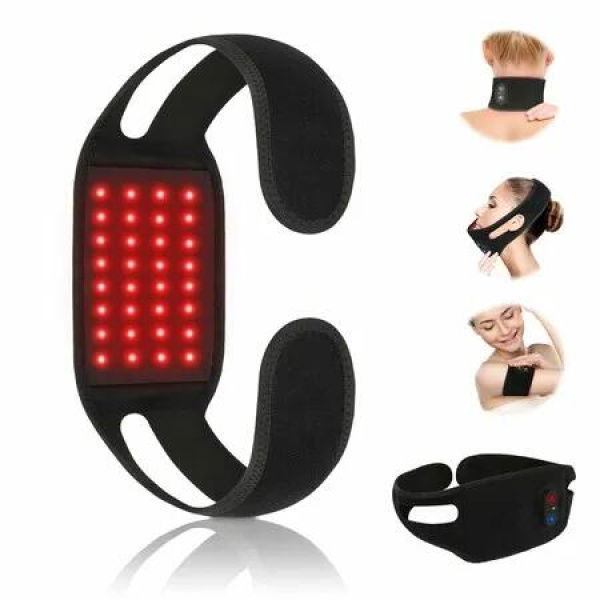 Infrared Red Light Belt for Neck 50NM 660NM Red Light Wearable Infrared Warp for Chin Neck Wrist Leg Hand Portable Strap with Timer
