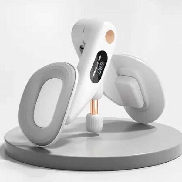 Inner Thigh Exerciser with LED Display,Adjustable Inner Thigh Exerciser,Pelvic Floor Muscle Trainer,Hip Trainer for Women Postpartum Recovery Grey