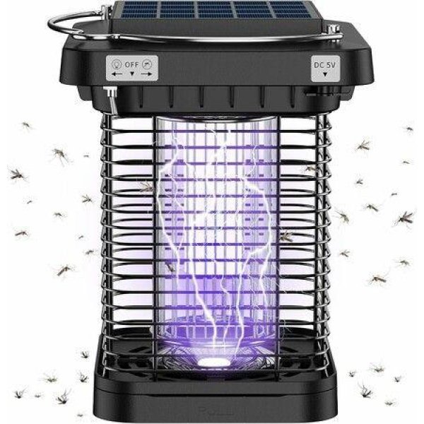 Insect Killer Solar Charged Electric Mosquito Trap UV Mosquito Trap For Bedroom Dorm Garden Camping