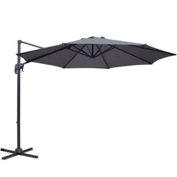 Instahut 3m Outdoor Umbrella Cantilever 360 Degree Tilt Beach Roma Charcoal