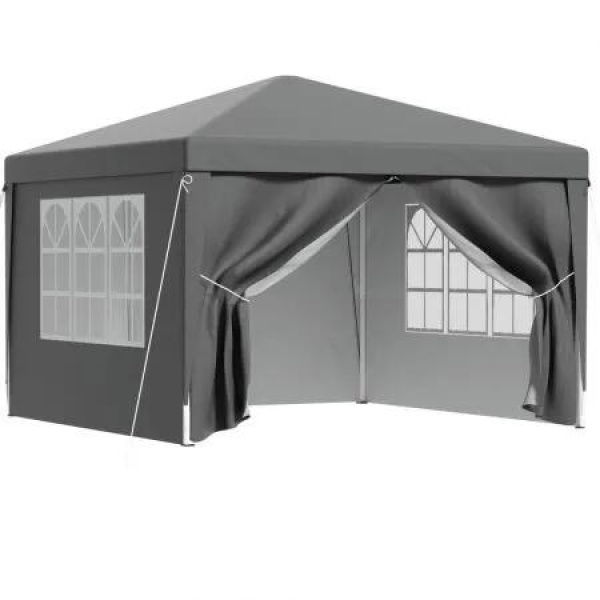 Instahut Gazebo 3x3 Pop Up Marquee Folding Tent Wedding Gazebos Camping Outdoor Shade Canopy Gray