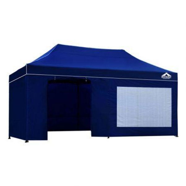 Instahut Gazebo 3x6 Pop Up Marquee Folding Tent Wedding Gazebos Camping Outdoor Shade Canopy Blue