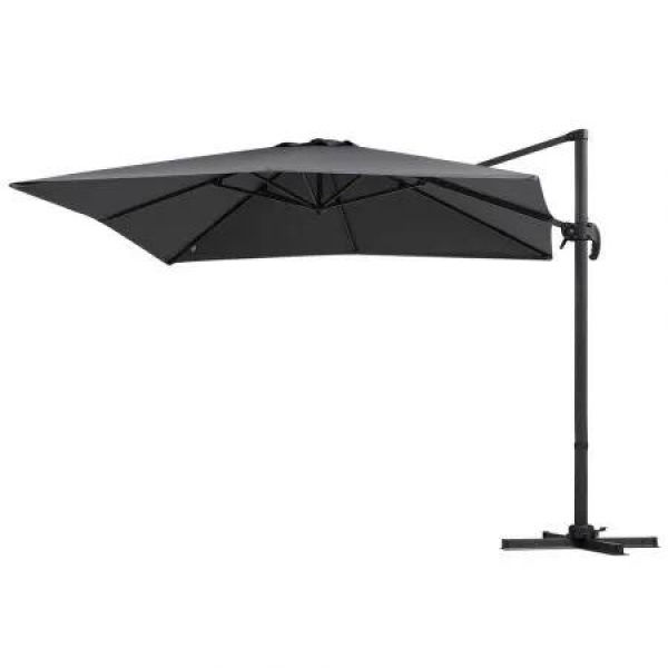 Instahut Outdoor Umbrella 3m Umbrellas Cantilever Stand Sun Roma 360 Degree Charcoal