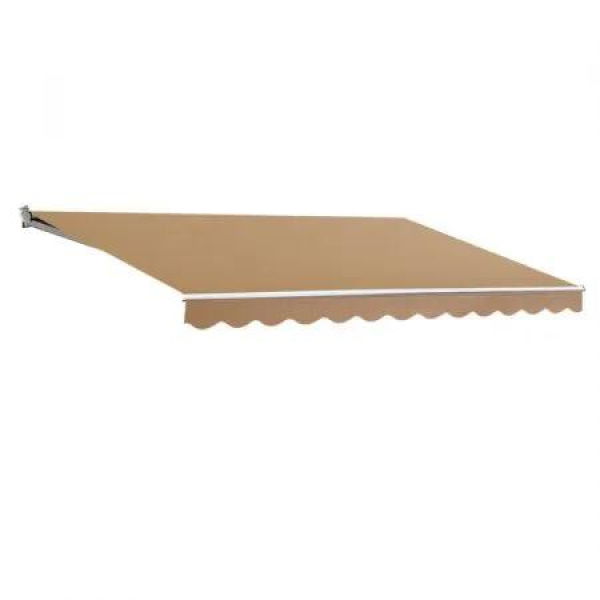 Instahut Retractable Folding Arm Awning Manual Sunshade 2.5Mx2M Beige