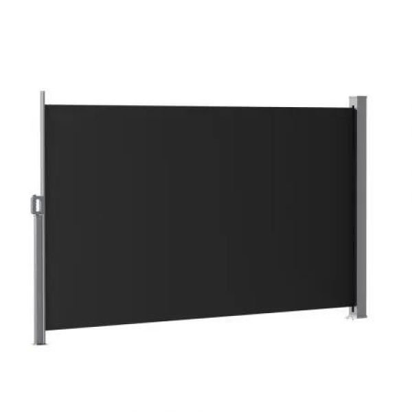 Instahut Side Awning Sun Shade Outdoor Retractable Privacy Screen 1.8X3M Black