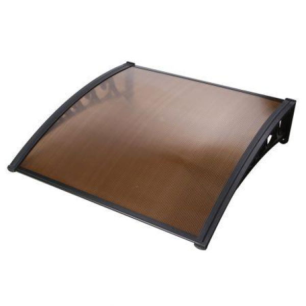 Instahut Window Door Awning? 1mx1m Brown Hollow Sheet Plastic Frame