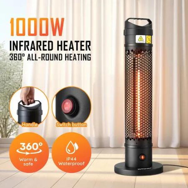 Instant Infrared Heater Electric Space Warmer Under Table Energy Efficient Portable Waterproof 1000W