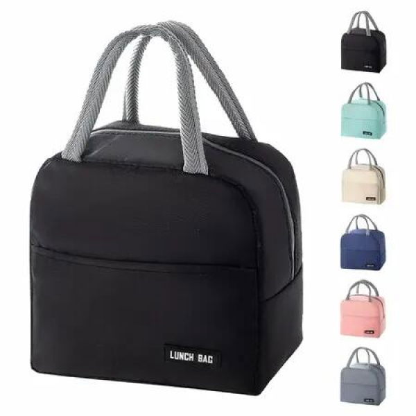 Insulated Lunch Bag for Men Women Kids Cool Bag Reusable Thermal Food Bag with Leak-Proof Liner,Cooler Tote (5L-Black)