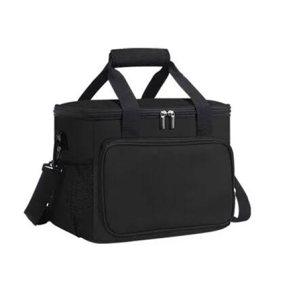 Insulated Lunch Bag for Women Men, Reusable Lunch Box for Office Work School Picnic Beach for Kids Men Women, 31 x 19 x 23 cm, Black