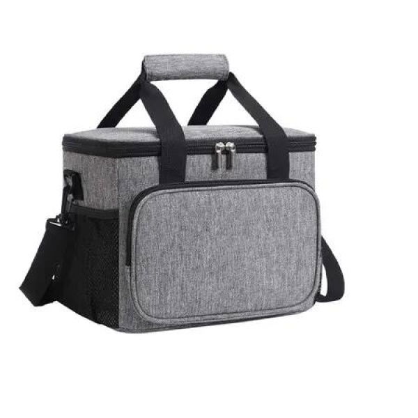 Insulated Lunch Bag for Women Men, Reusable Lunch Box for Office Work School Picnic Beach for Kids Men Women, 31 x 19 x 23 cm, Grey