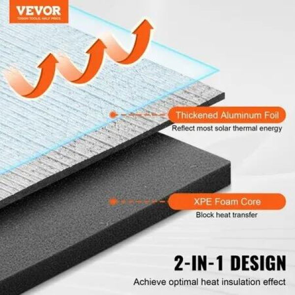 Insulation Roll Aluminum Foil XPE Foam Core Radiant Barrier 60 x 40-inch